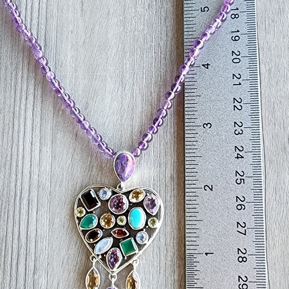 Nicky Butler NB Sterling Heart RAJ Collection Turquoise Pendant #15/750 Necklace - Picture 8 of 14